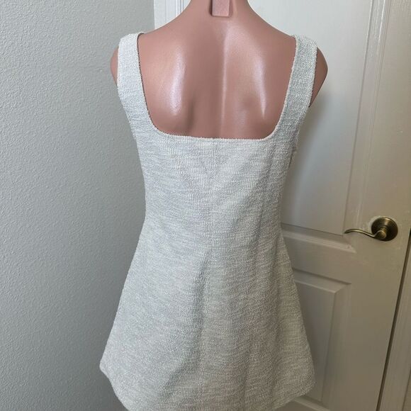 H&M White Textured Mini Dress Sz M - Picture 3 of 4